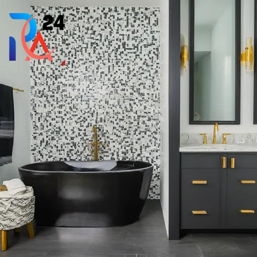 black and white bathroom decor1