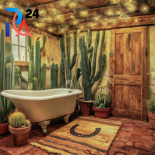 boho western bathroom71