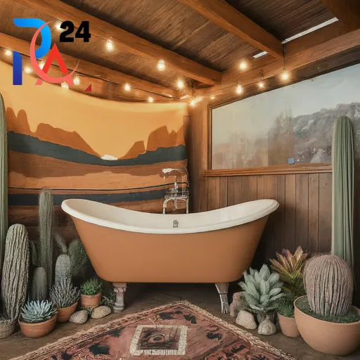 boho western bathroom81