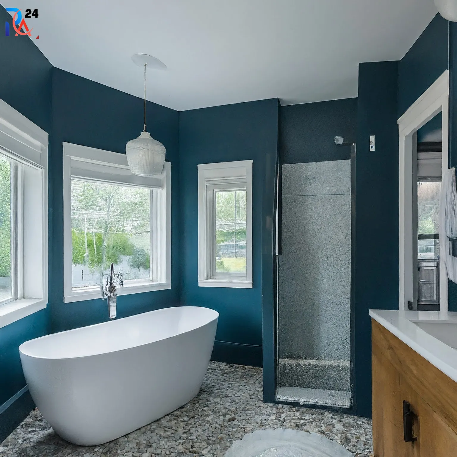 dark blue bathroom ideas1