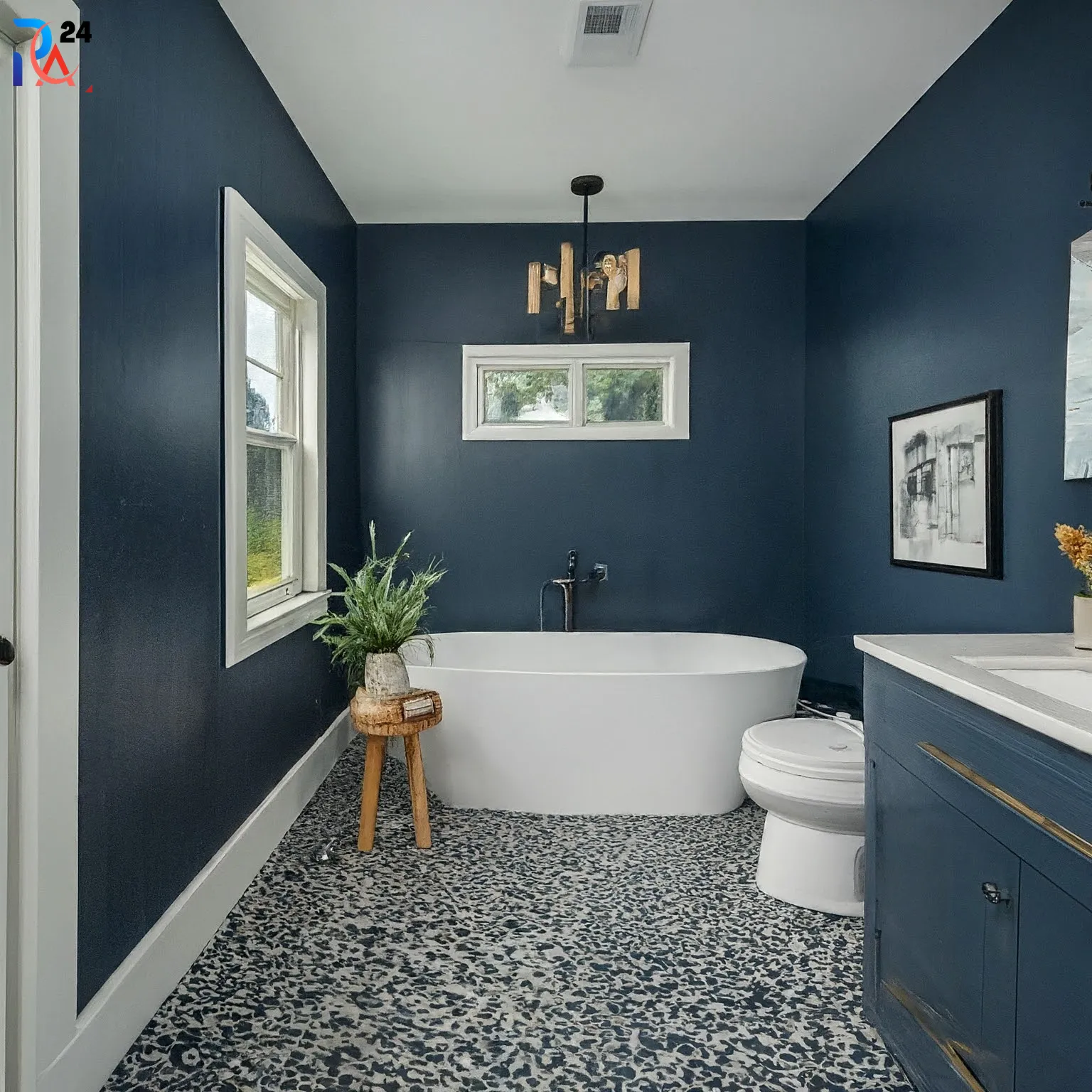 dark blue bathroom ideas11