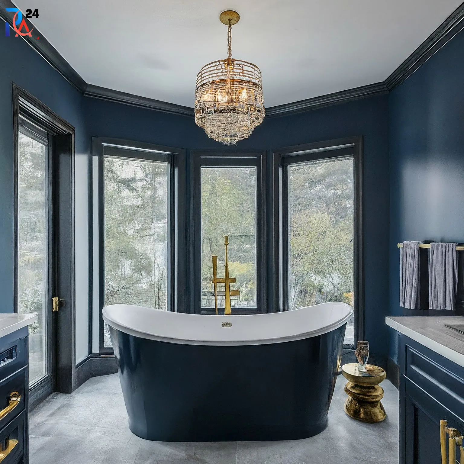 dark blue bathroom ideas71