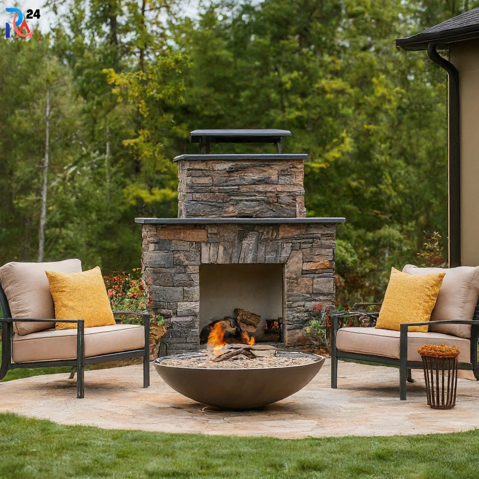 Backyard Landscaping Ideas with Fire Pit