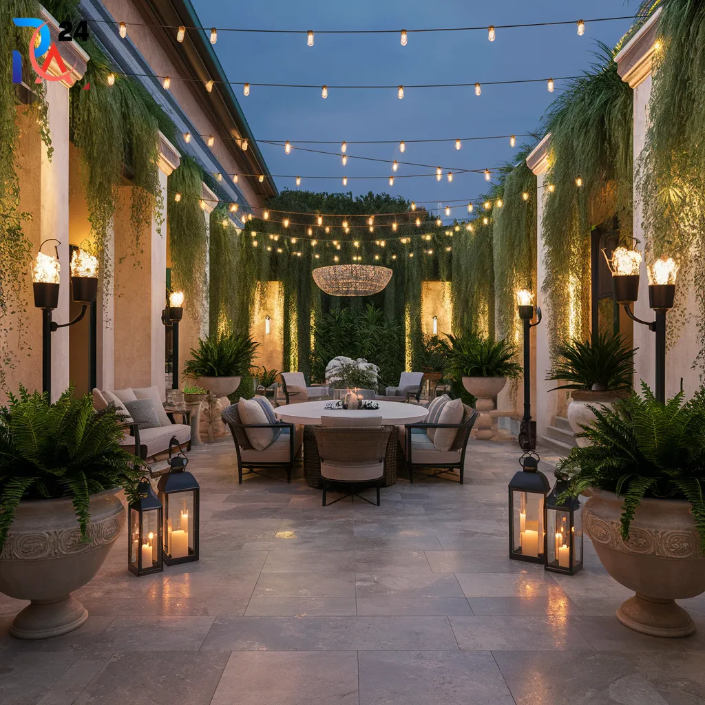 Outdoor Patio Decor Ideas with lighting