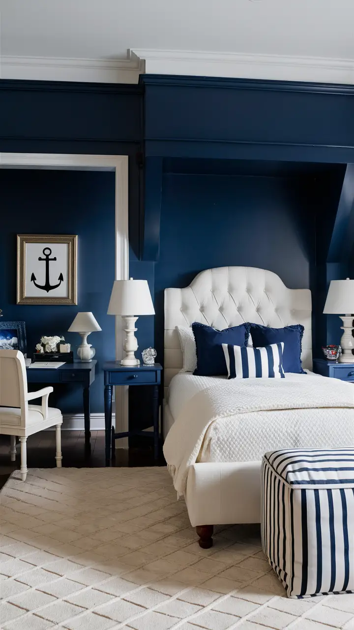 Preppy Bedroom Decor Ideas with Classic Color Palette