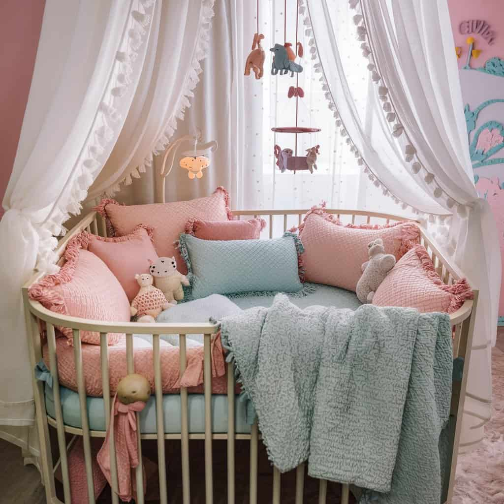 Baby Girl Room Ideas with Comfortable Bedding