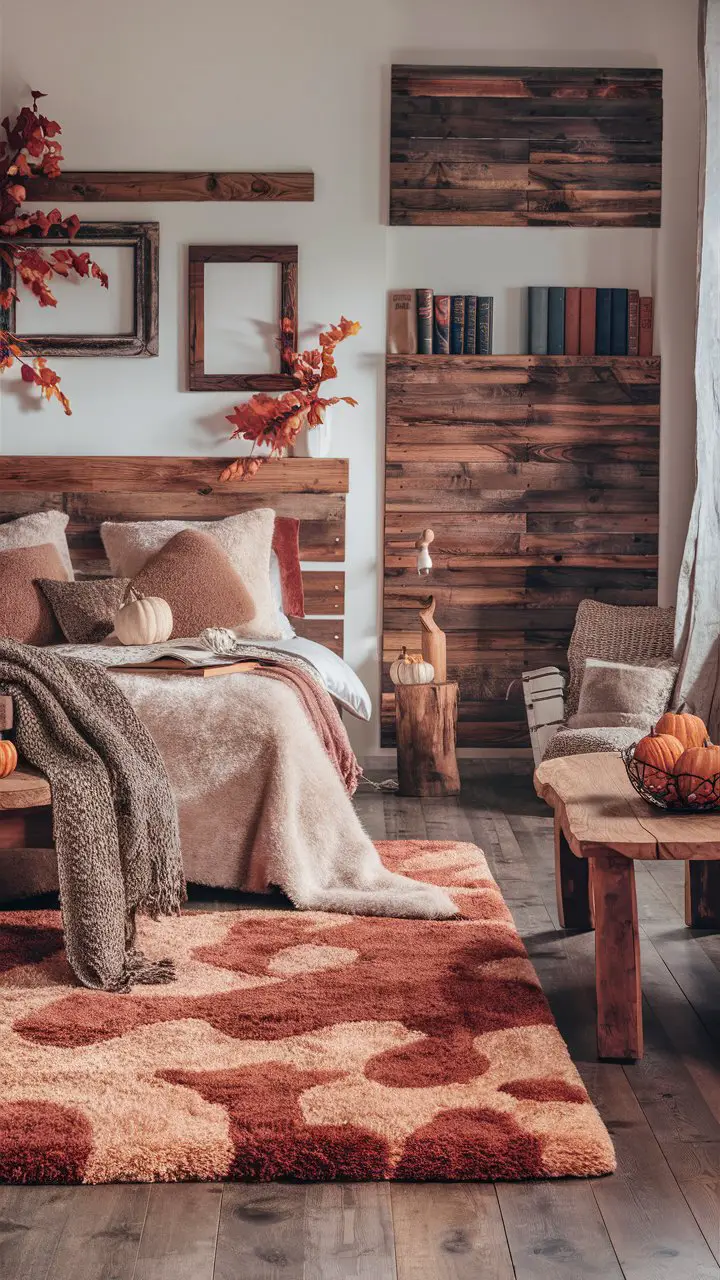 Fall Bedroom Decor Ideas with Wooden Accents