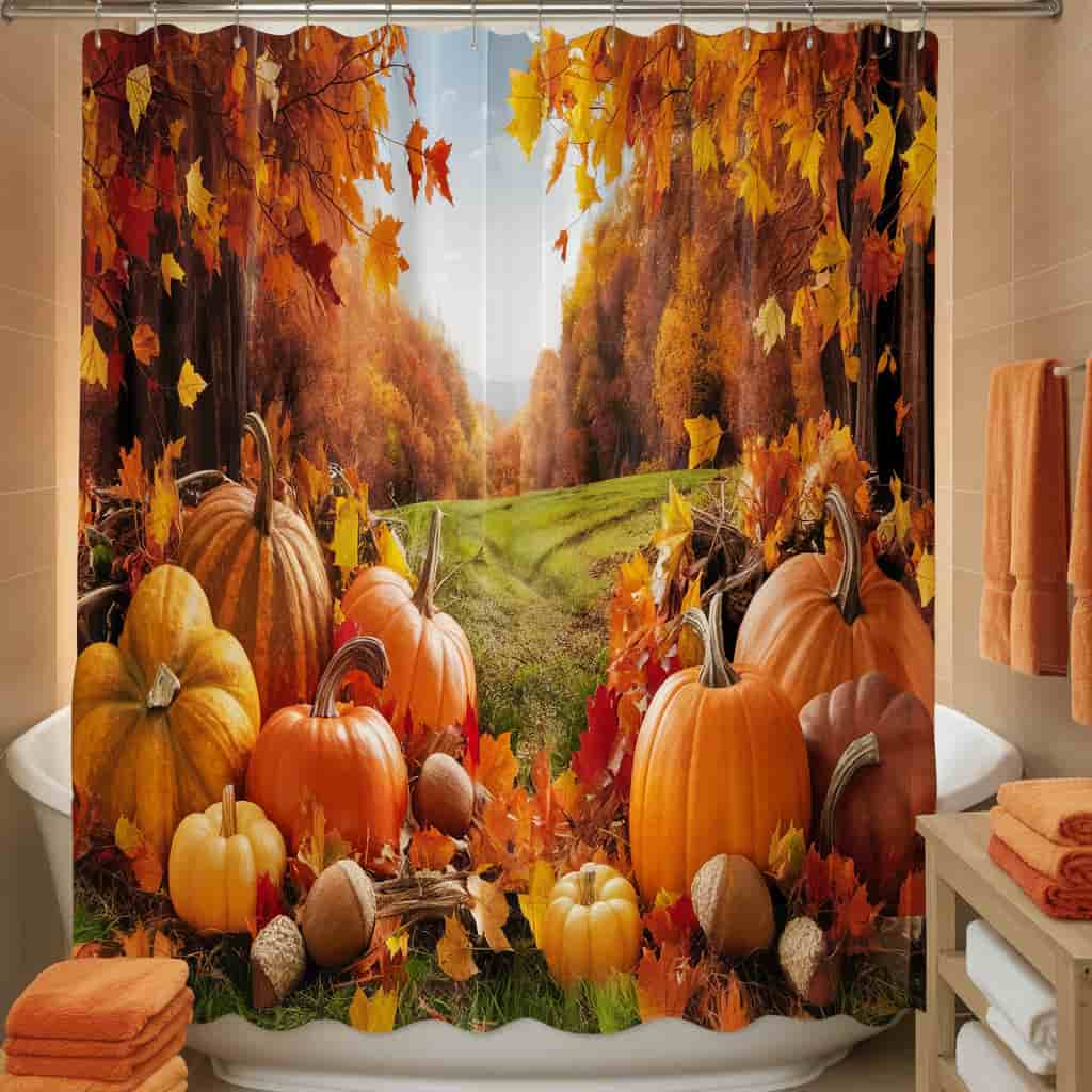 Fall-Themed Shower Curtain