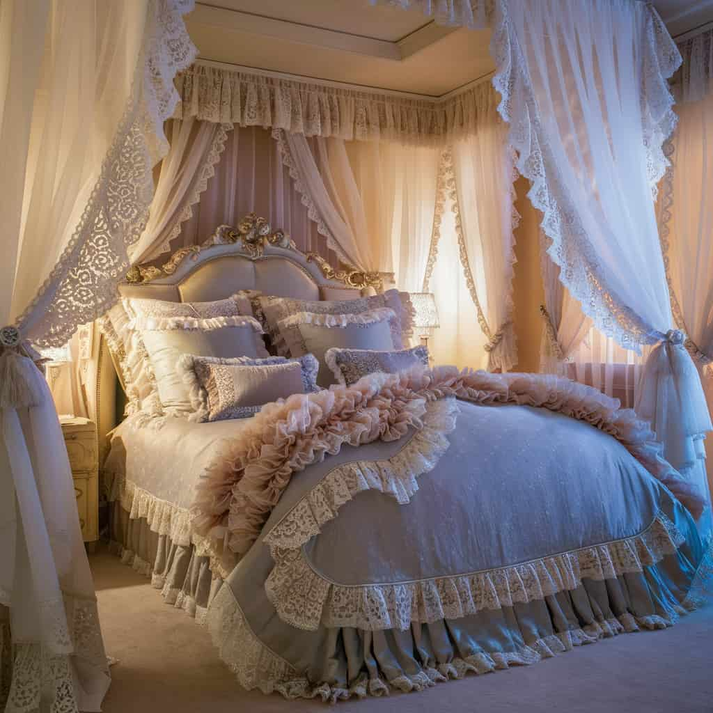 Love Shack Fancy Bedroom with Layer with Lace and Ruffles