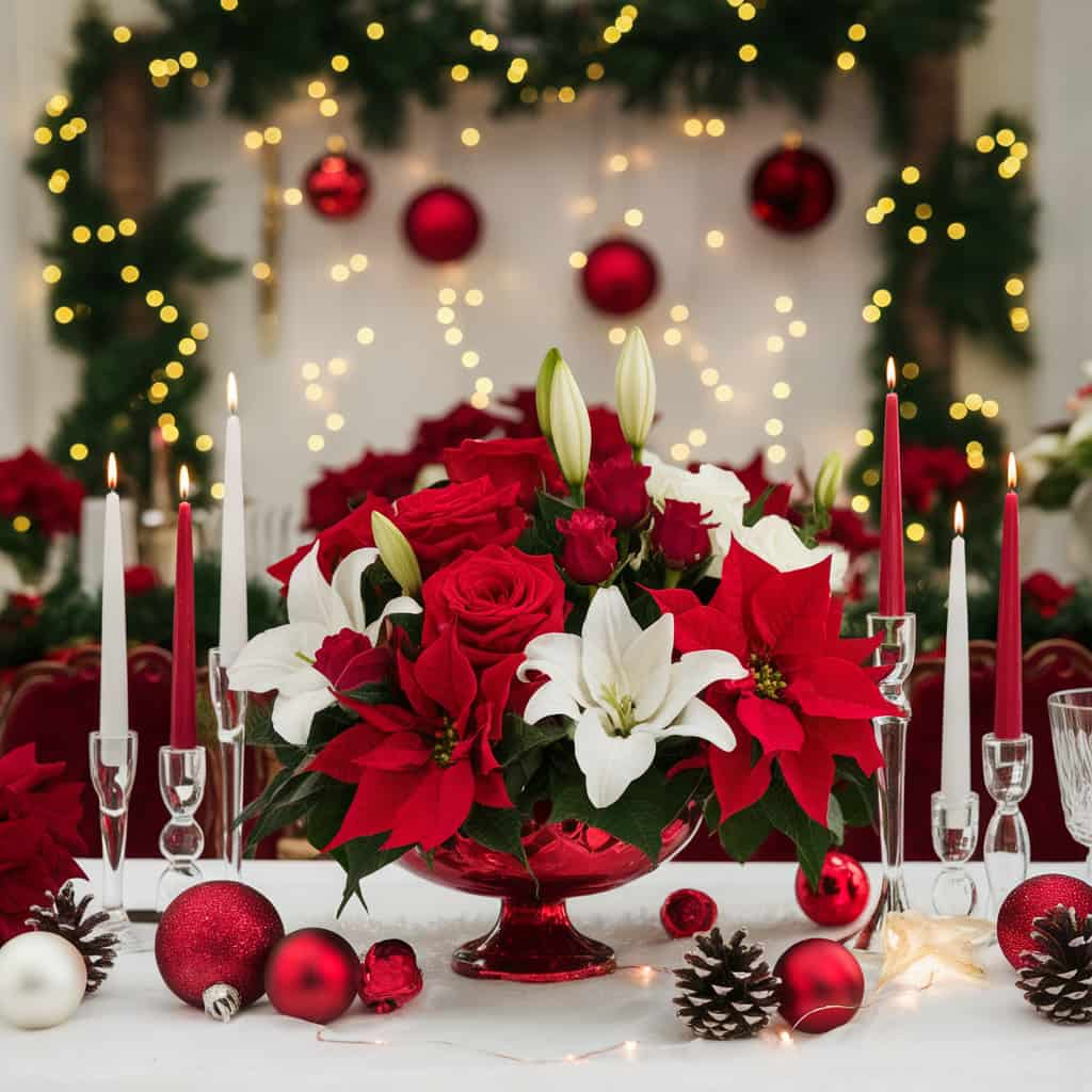 Red and White Centerpiece