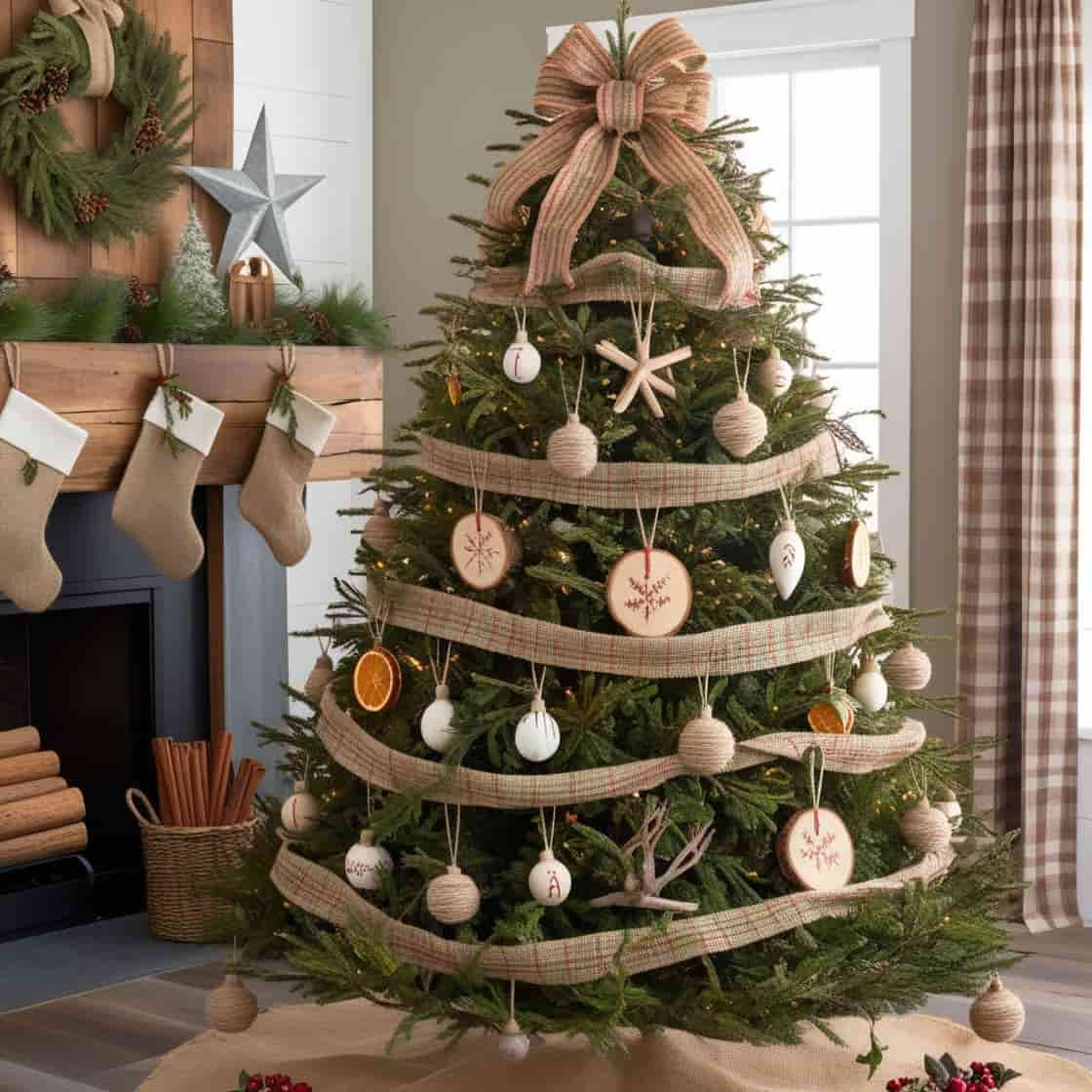 Rustic Christmas decor with Rustic Christmas Tree Decor