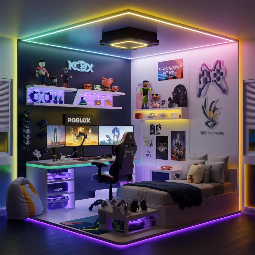 Bloxburg Bedroom Ideas with Gaming Paradise