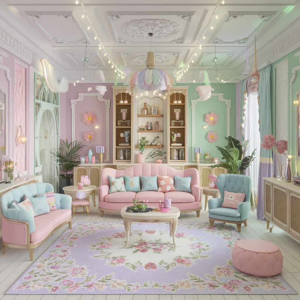 Bloxburg Living Room Ideas with Pastel Paradise