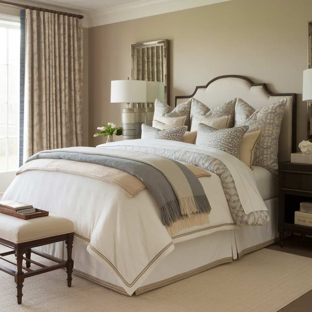 Comfy Bedroom Ideas with Layered Bed