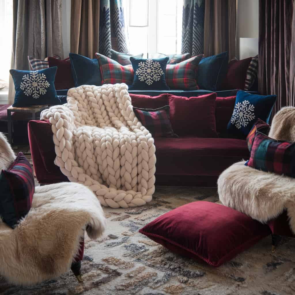 Winter Home Decor with Cozy Layers of Textiles