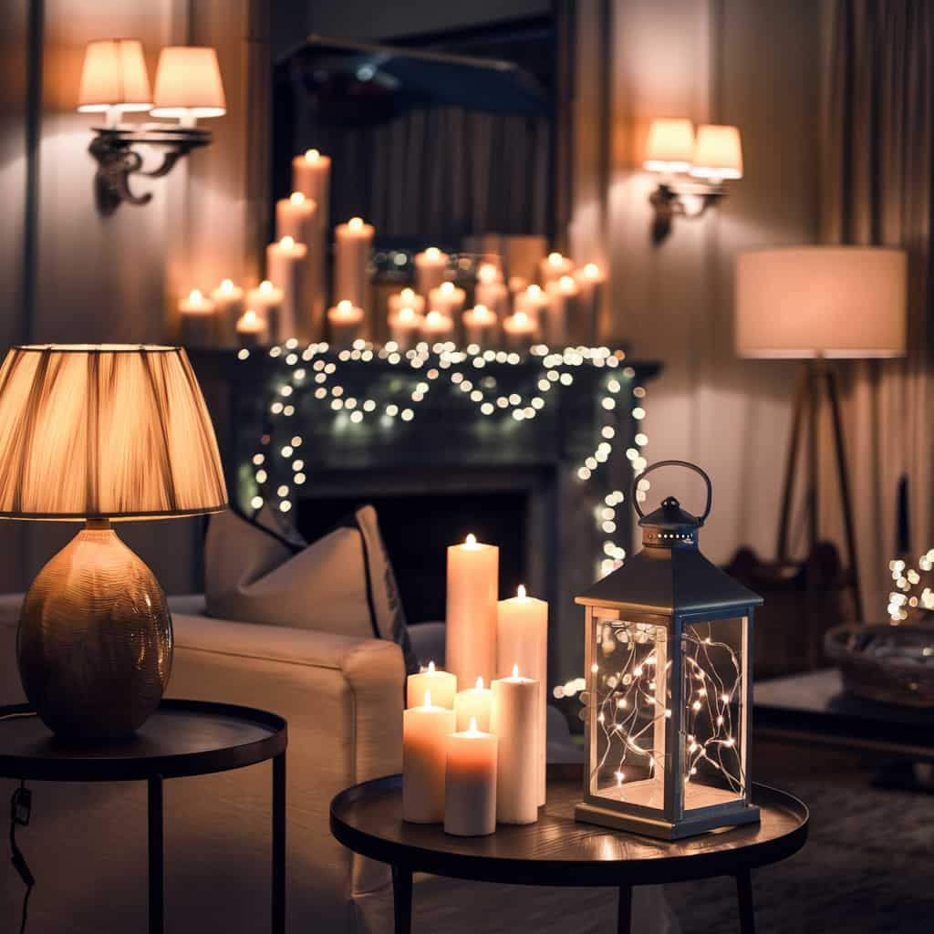 Winter Home Decor with Warm Lighting